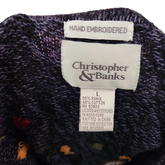 Christopher & Banks Hand Embroidered Fall Harvest Vest - Picture 7 of 8